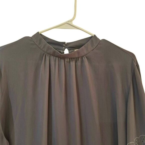 Loft Women's Gray Poly Long Sleeve Blouse - Picture 7 of 11